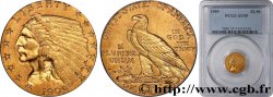ÉTATS-UNIS D AMÉRIQUE 2 1/2 Dollars or (Quarter Eagle) type “tête d’indien”  1909 Philadelphie