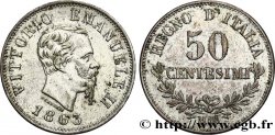 ITALIE 50 Centesimi Victor Emmanuel II 1863 Milan