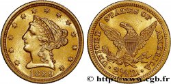 ÉTATS-UNIS D AMÉRIQUE 2 1/2 Dollars or (Quarter Eagle) type “Liberty Head” 1889 Philadelphie TTB+