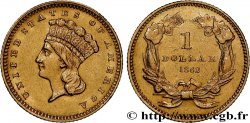 ÉTATS-UNIS D AMÉRIQUE 1 Dollar ”Indian Princess”, tête large 1862 Philadelphie TTB