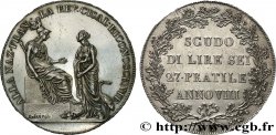 ITALIE - RÉPUBLIQUE CISALPINE Scudo de 6 lires 1800 Milan