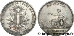 SUISSE 5 Francs Tir fédéral de la Chaux-de-Fond 1863  TTB+