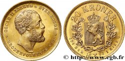 NORVÈGE - ROYAUME DE NORVÈGE - OSCAR II 20 Kroner 1902 Kongsberg AU