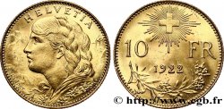 SWITZERLAND 10 Francs  Vreneli  1922 Berne