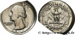 ÉTATS-UNIS D AMÉRIQUE 1/4 Dollar Georges Washington, flan clipé 1967 Philadelphie SUP