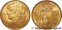 SUISSE 10 Francs or  Vreneli  1913 Berne
