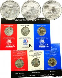 ÉTATS-UNIS D AMÉRIQUE Set 3 monnaies de 1 Dollar J.O. de Los Angeles lancer du disque 1983 Denver