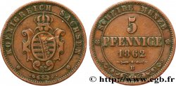 ALLEMAGNE - SAXE 5 Pfennige 1862 Dresde
