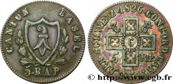 SUISSE - CANTON DE BÂLE 1/2 Batzen (5 Rappen) 1826