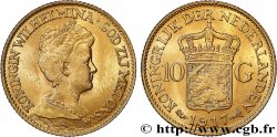 OR, PALLADIUM ET PLATINE INVESTISSEMENT 10 Gulden, 3e type Wilhelmina 1917 Utrecht