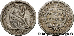 ÉTATS-UNIS D AMÉRIQUE 1 Dime (10 Cents) Liberté assise 1854 Nouvelle-Orléans