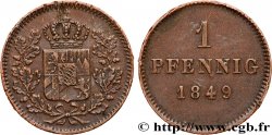 GERMANY - BAVARIA 1 Pfenning Royaume de Bavière 1849