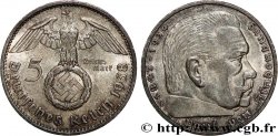 GERMANY 5 Reichsmark Maréchal Paul von Hindenburg 1938 Stuttgart