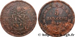 VATIKANSTAAT UND KIRCHENSTAAT 5 Baiocchi au nom de Pie IX an IV 1849 Rome SS