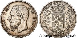 BELGIQUE 5 Francs Léopold II 1868 