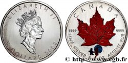 CANADA 5 Dollars (1 once) feuille d’érable colorisée 2002 