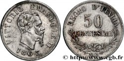 ITALIE 50 Centesimi Victor Emmanuel II 1863 Naples