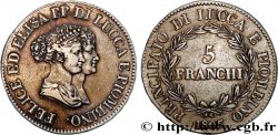 ITALIE - LUCQUES ET PIOMBINO 5 Franchi - moyens bustes 1805 Florence