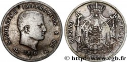ITALIE - ROYAUME D ITALIE - NAPOLÉON Ier 5 Lire, 2ème type, tranche en creux 1810 Venise TB