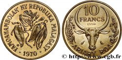 MADAGASCAR Essai de 10 Francs - 2 Ariary  1970 Paris SPL