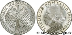 GERMANY 5 Mark Proof Théodor Fontane 1969 Karlsruhe
