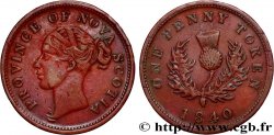 CANADA - NOVA SCOTIA 1 Penny Token Nova Scotia Victoria / chardon 1840 