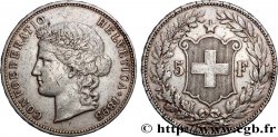 SWITZERLAND - CONFEDERATION OF HELVETIA 5 Francs Helvetia 1895 Berne