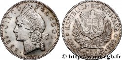 RÉPUBLIQUE DOMINICAINE 5 Francos 1891 Paris SUP