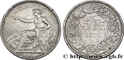SUISSE 5 Francs Helvetia assise 1874 Berne
