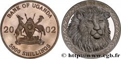 UGANDA 5000 Shillings Proof Lion 2002 