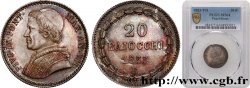 ITALIEN - KIRCHENSTAAT - PIE IX. Giovanni Maria Mastai Ferretti) 20 Baiocchi an VII 1853 Rome fST64 PCGS