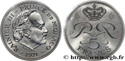 MONACO Piéfort Nickel de 5 francs 1971 Paris