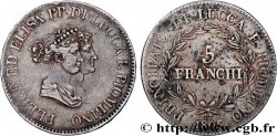 ITALIE - PRINCIPAUTÉ DE LUCQUES ET PIOMBINO - FÉLIX BACCIOCHI et ÉLISA BONAPARTE 5 Franchi - Moyens bustes 1805 Florence TB+