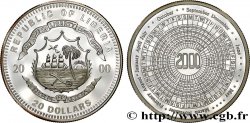 LIBERIA 20 Dollars Proof Calendrier 2000 2000 