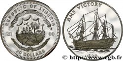 LIBERIA 20 Dollars Proof Voilier Victory 2000 