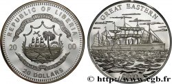 LIBERIA 20 Dollars Proof Navire Great Eastern 2000 