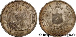 CHILE 1 Peso condor 1876 Santiago - S°