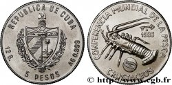 CUBA 5 Pesos Conférence internationale de la pêche : emblème / langouste 1983  SPL