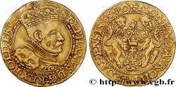 POLOGNE - LIVONIE - ÉTIENNE Ier BATHORY Ducat 1586 Danzig TTB