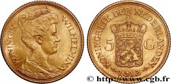NETHERLANDS 5 Gulden Wilhelmina 1912 Utrecht