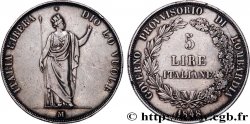 ITALIE - LOMBARDIE 5 Lire Gouvernement provisoire de Lombardie 1848 Milan