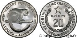 MADAGASCAR 20 Ariary Proof Maki à collier 1988