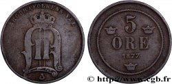 SWEDEN 5 Ore Oscar II 1877 