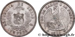 CHILI 1 Peso condor 1876 Santiago - S°