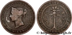 CEYLAN 5 Cents Victoria 1870 Calcutta