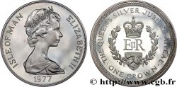 ÎLE DE MAN 1 Crown Proof Elisabeth II, jubilé d’argent 1977  SPL