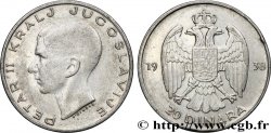 YOUGOSLAVIE 20 Dinara Pierre II 1938  TTB+
