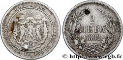 BULGARIE 2 Leva Alexandre Ier 1882  TB+