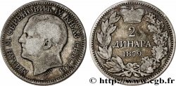 ROYAUME DE SERBIE - MILAN IV OBRÉNOVITCH 2 dinara 1879 Vienne TB+