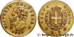 ITALY - KINGDOM OF ITALY - VICTOR-EMMANUEL II 5 Lire 1865 Turin